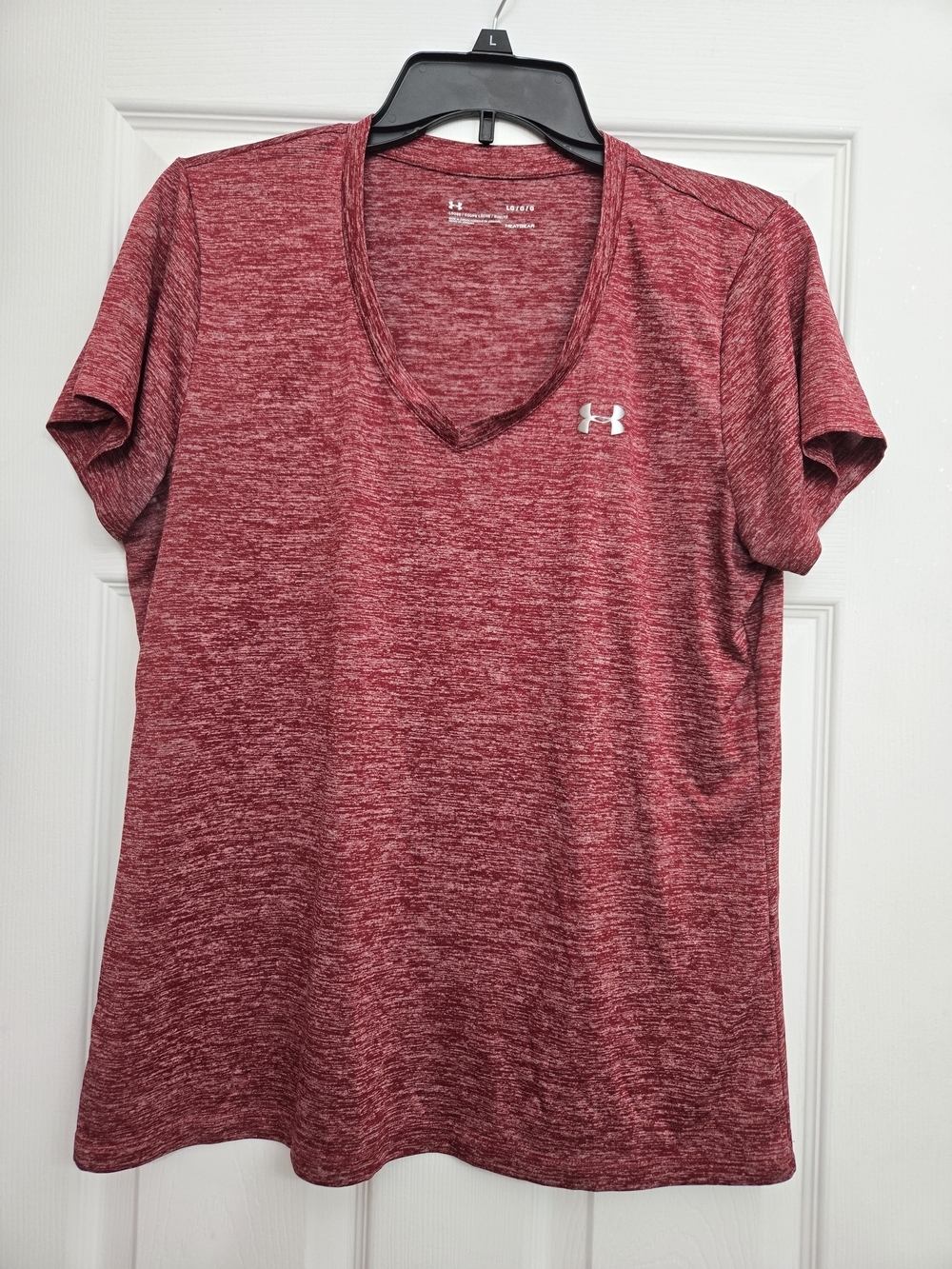 Under Armour Women's Maroon Heather V-Neck Performance Tee